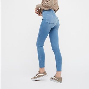 Free People Easy Goes It Denim Legging Lotus Blue